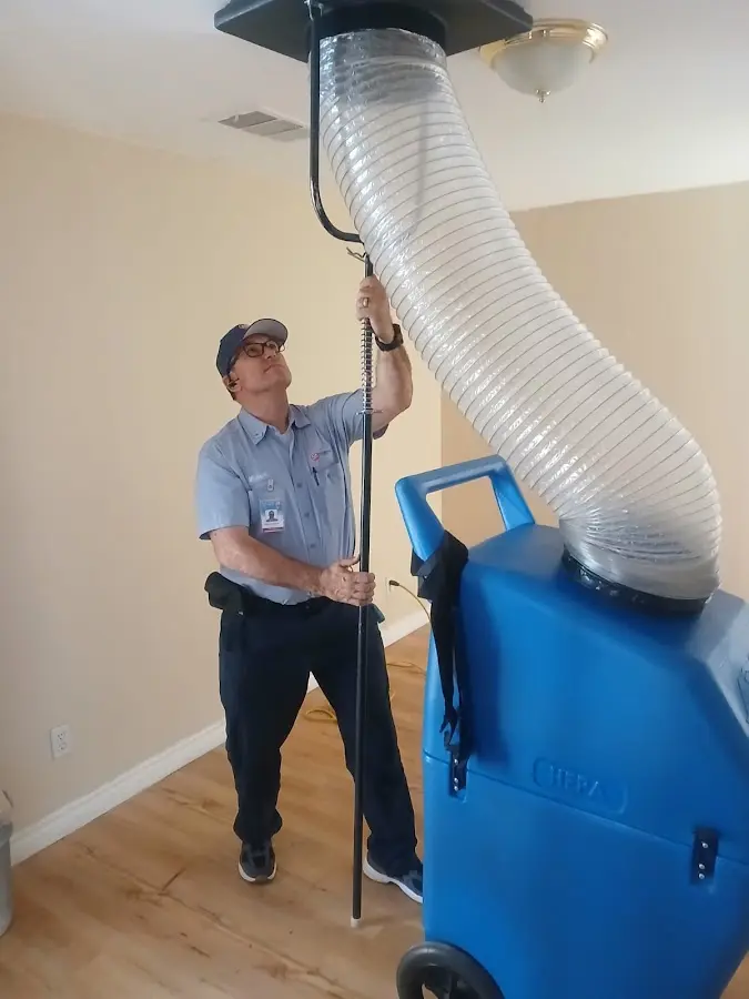 HVAC Installation technician using HEPA equipment in Xenia